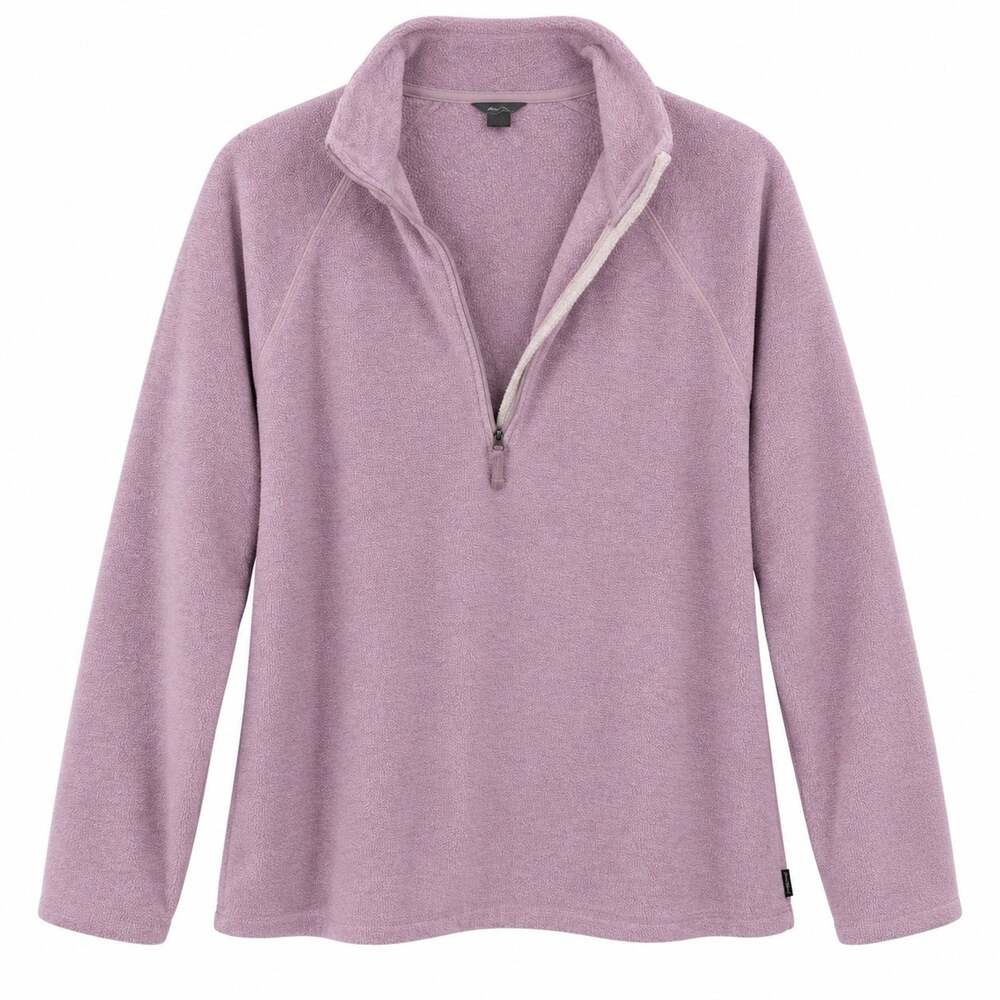 Eddie Bauer Lightweight Fleece 1/4 zip Pullover Top Size Large Lavender